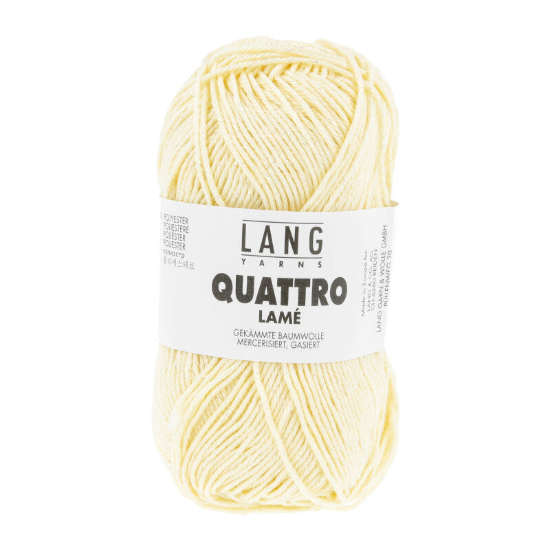 Lang Yarns Quattro Lamé – 50g / 120m – Light Yellow (0012)