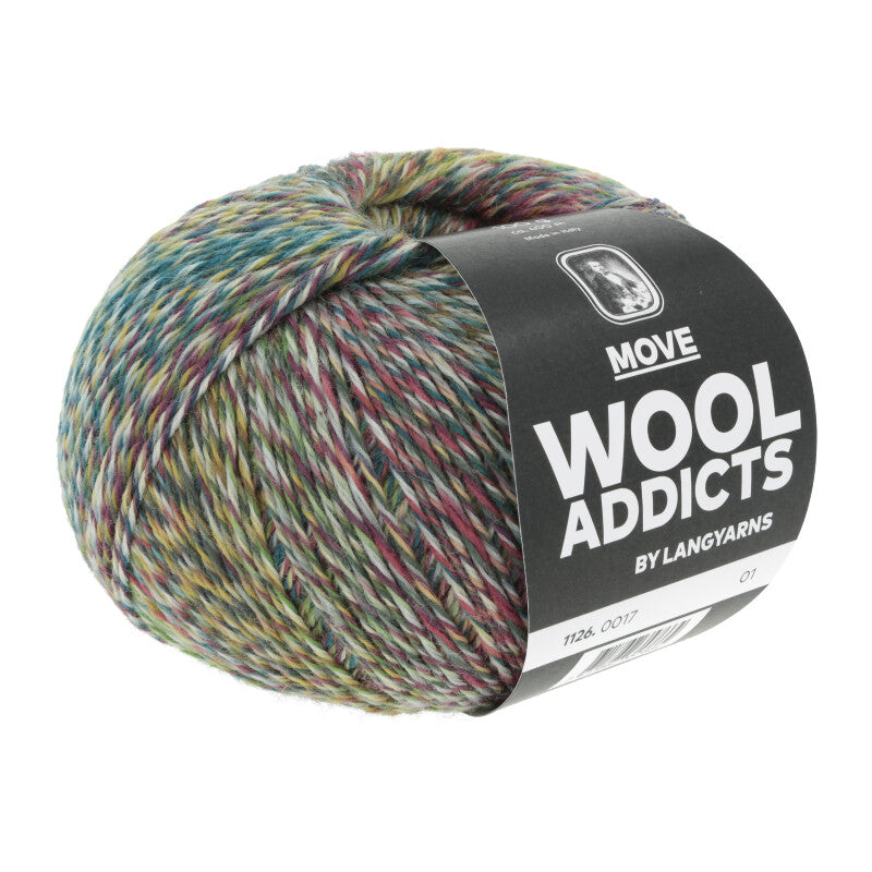 Lang Yarns Move 4-ply – 100g / 400m – Green/Anthracite/Petrol/Purple (0017)