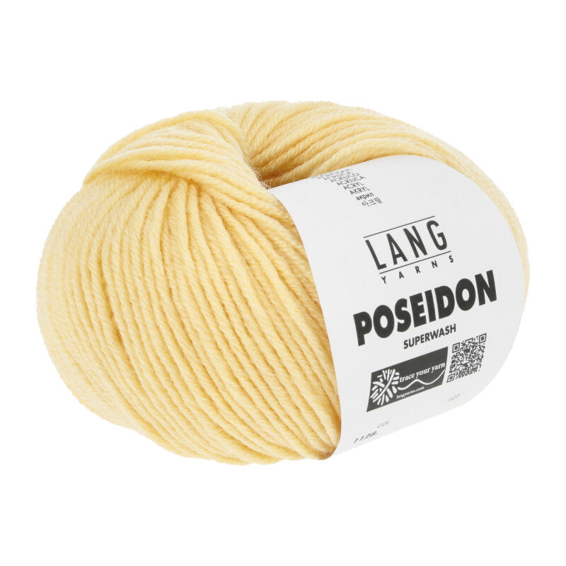 Lang Yarns Poseidon yarn, Light Yellow, colour 0013, ball photograph