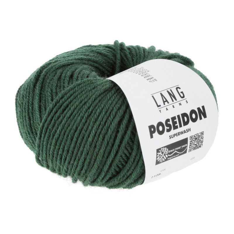 Lang Yarns Poseidon yarn, Dark Green, colour 0018, ball photograph