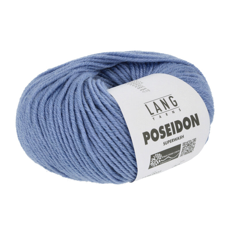 Lang Yarns Poseidon yarn, Light Jeans, colour 0033, ball photograph