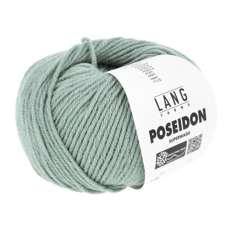 Lang Yarns Poseidon yarn, Sage, colour 0092, ball photograph