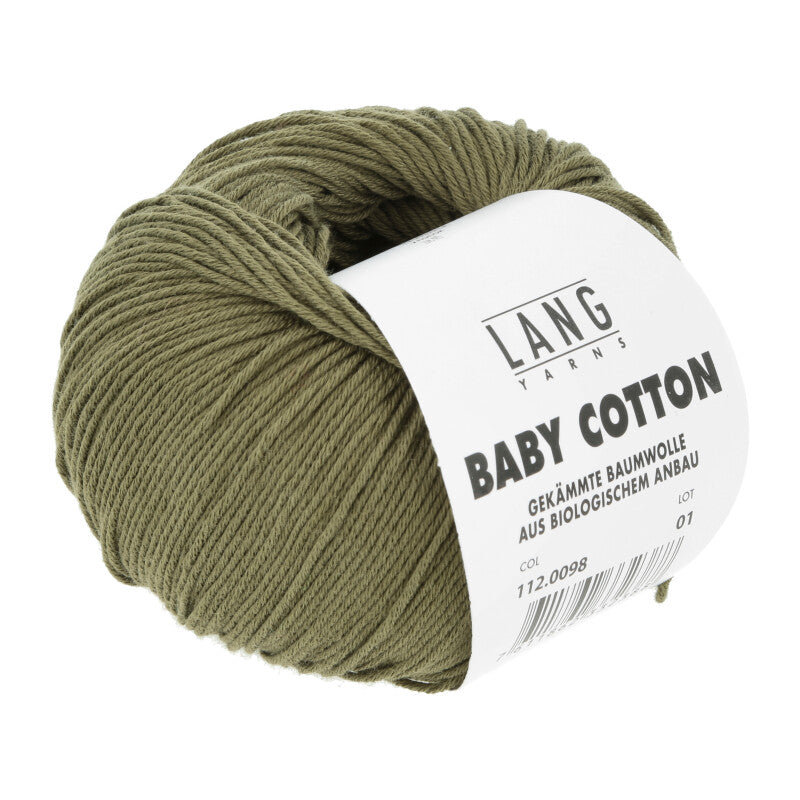 Lang Yarns Baby Cotton – 50g / 180m – Olive (0098)