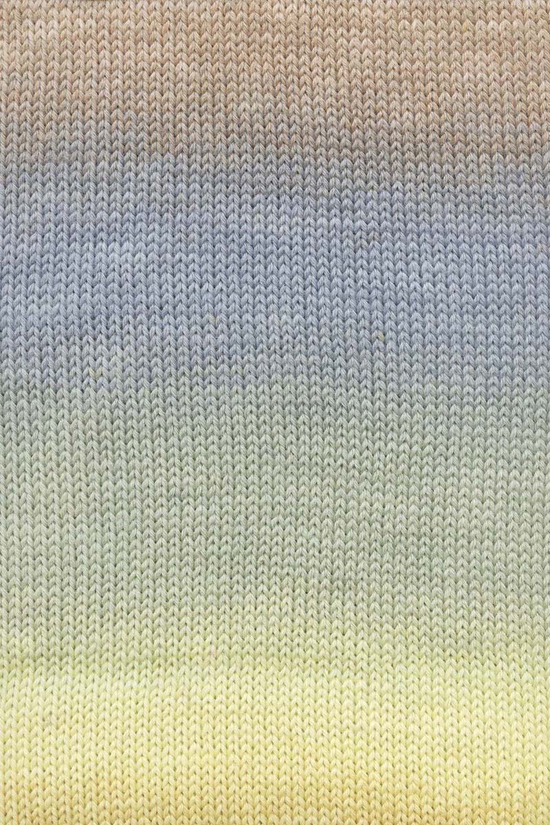 Lang Yarns Move 6-ply – 100g / 270m – Yellow/Camel/Light Blue (0005) – detail