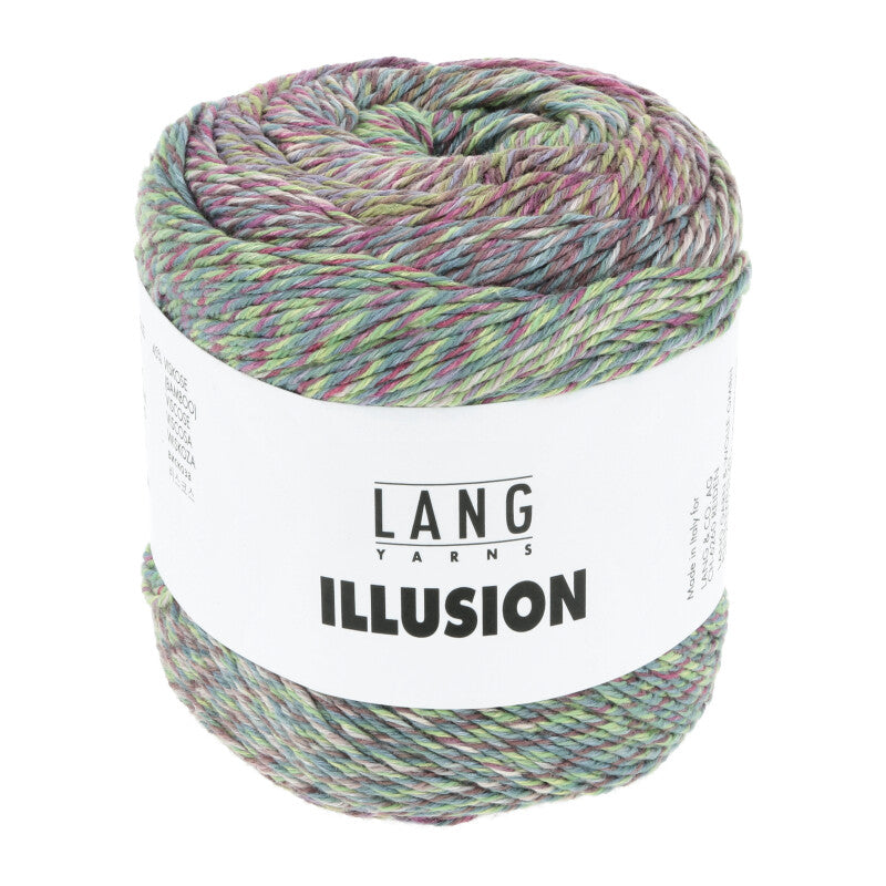 Lang Yarns Illusion – 100g / 270m – Fuchsia/Green/Blue (0003)
