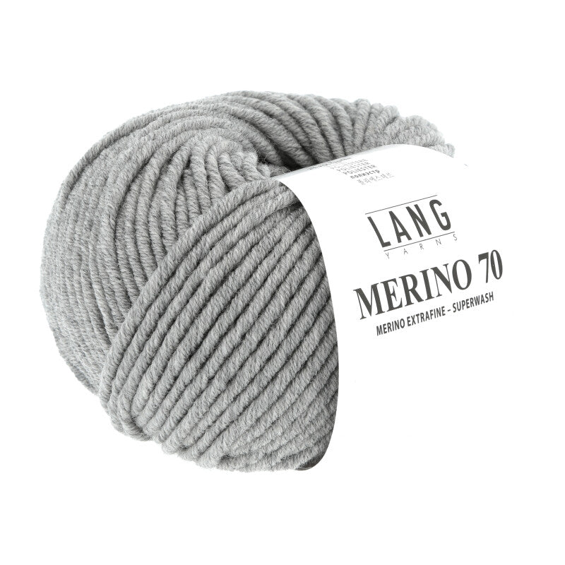 Lang Yarns Merino 70 – 50g / 70m – Grey Mélange (0003)