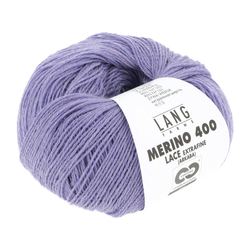 Lang Yarns Merino 400 Lace – 25g / 200m – Lavender Mélange (0346)