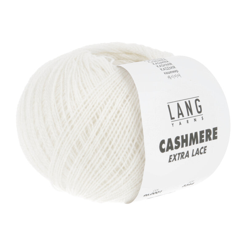 Lang Yarns Cashmere Extra Lace – 25g / 320m – White (0001)