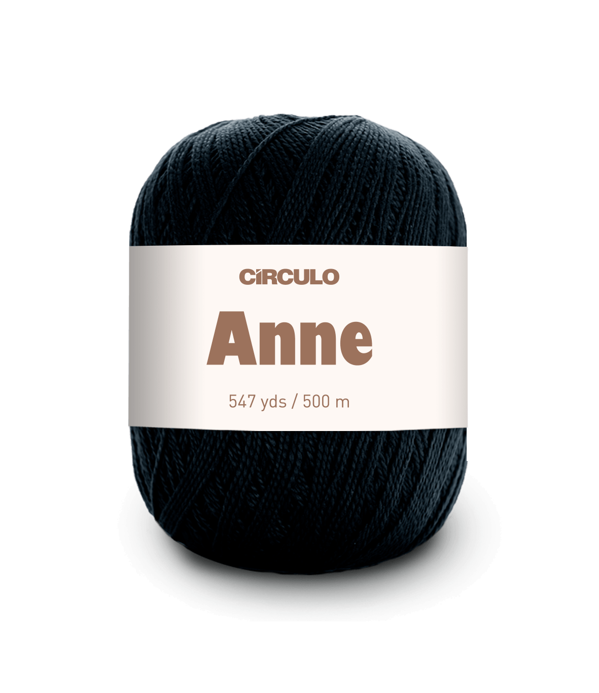 Circulo ANNE - 100% mercerized Cotton Yarn, 500m / 147g - Dark blue ball of yarn with a white label on a white background