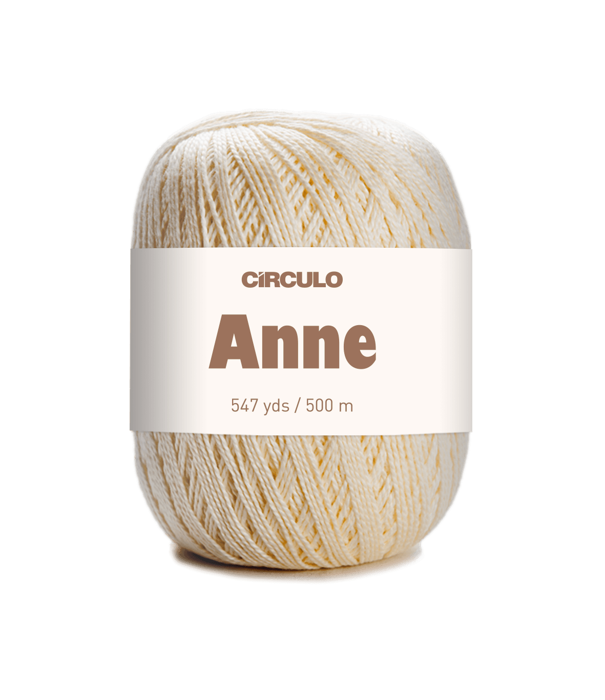 Circulo ANNE - 100% mercerized Cotton Yarn, 500m / 147g - Ball of yarn with 'Circulo Anne' label on a white background