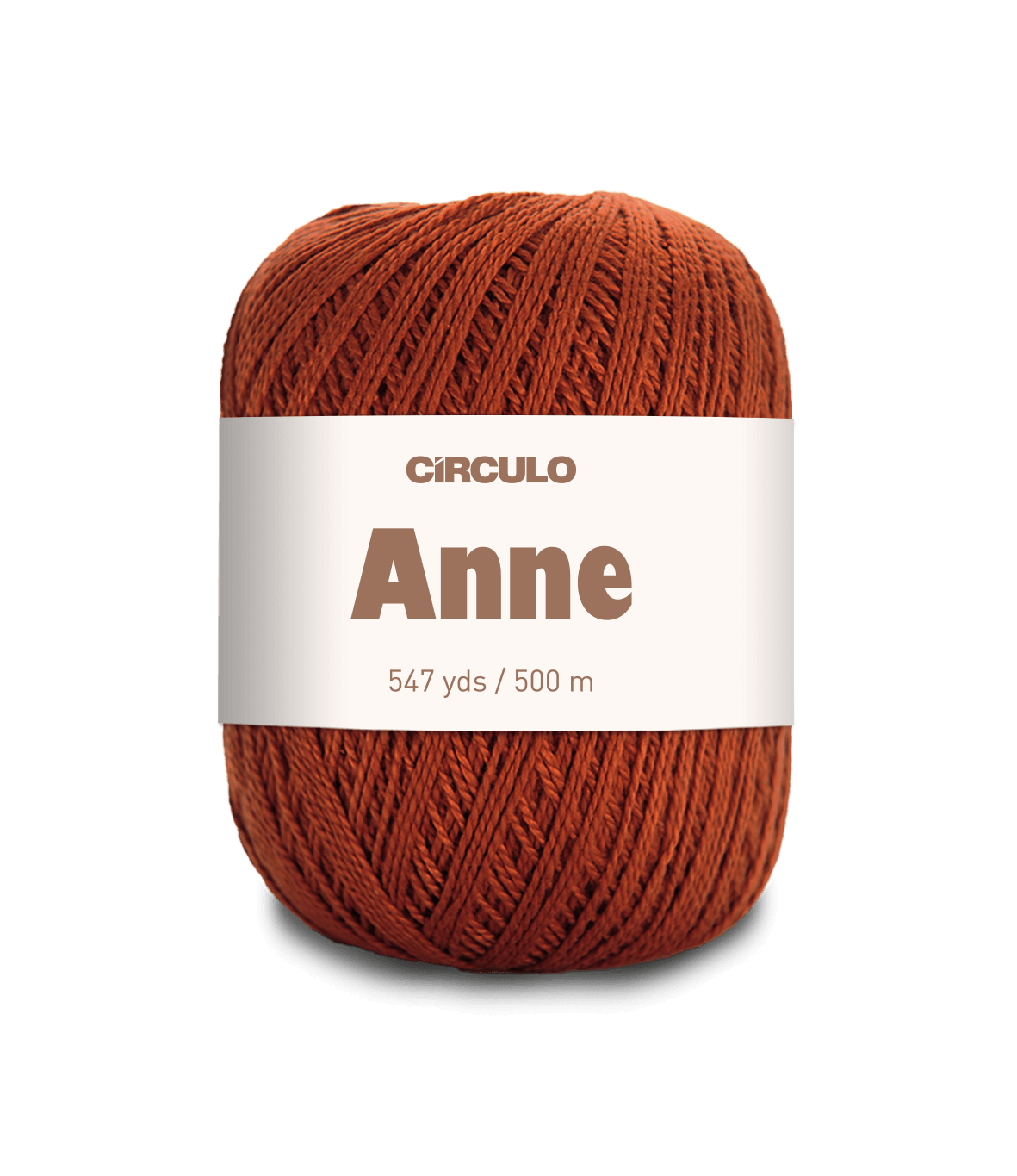 Circulo ANNE - 100% mercerized Cotton Yarn, 500m / 147g - Ball of yarn with 'Circulo Anne' label on a white background
