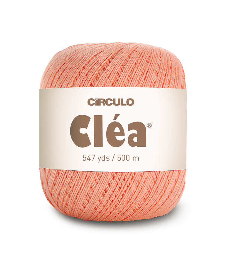 Circulo Clea 100% Cotton Yarn for Crochet and Knitting, 500m/75 gr - Leo Hobby - Ball of pink yarn with 'Circulo Clea' label on a white background