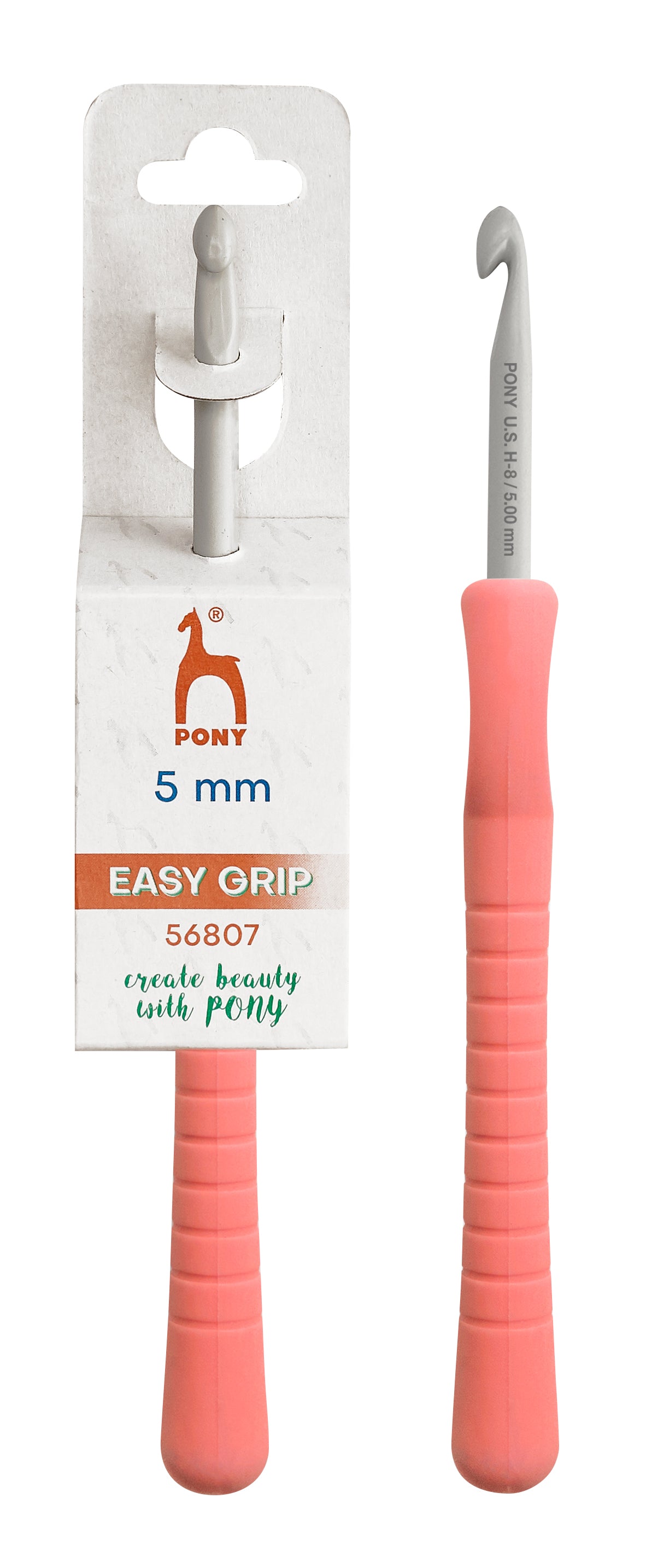 Pony Easy Grip Aluminium Crochet Hooks – 2 to 10 mm, 5.00 mm
