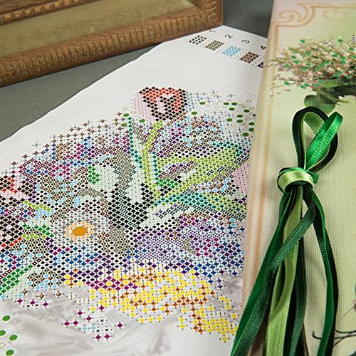 DIY Beaded Painting kit 'Spring,' including a 3D bead embroidery design, suitable for needlepoint and handcraft projects.