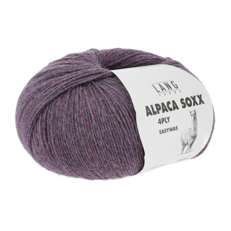 Lang Yarns Alpaca Soxx 4-ply Yarn, 390m / 100g – Violet Mélange (0047)