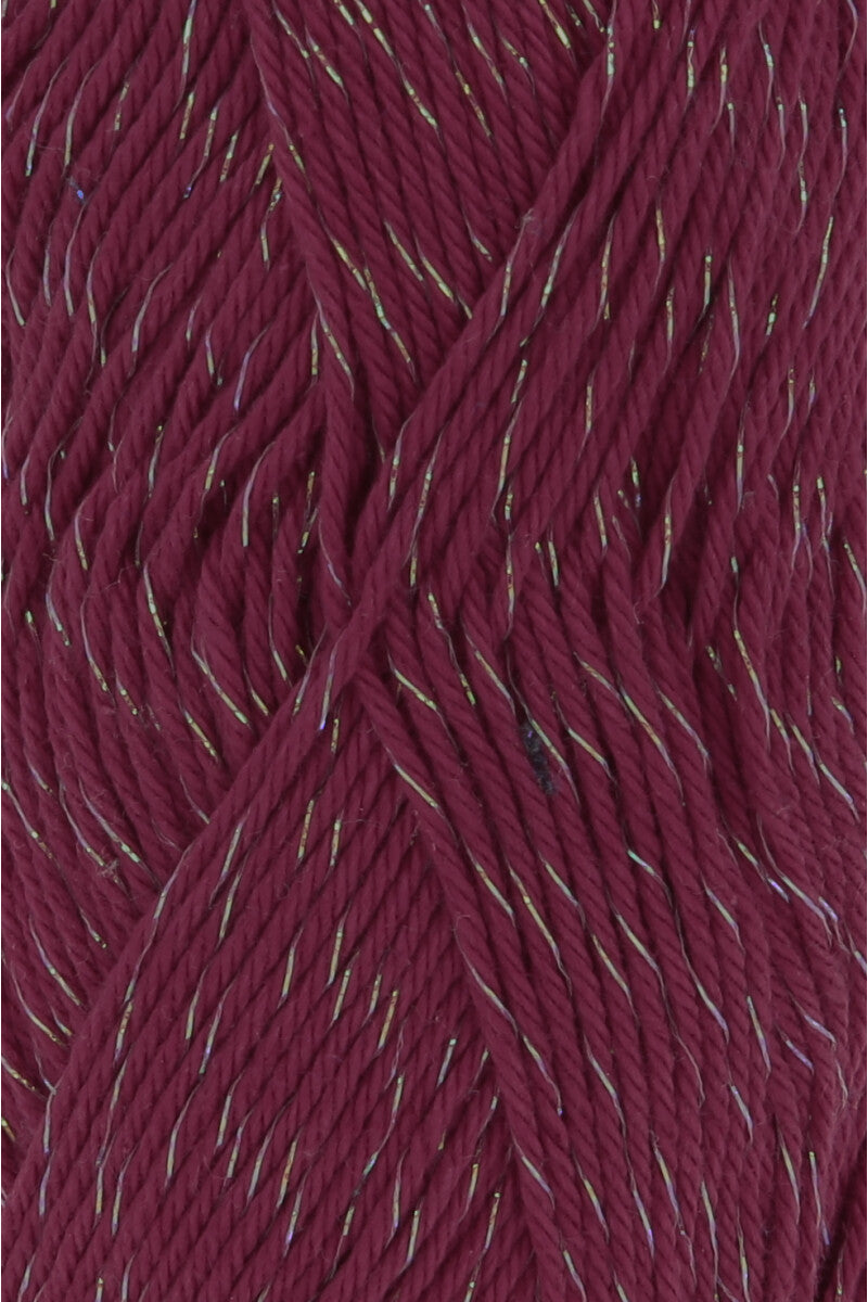 Lang Yarns Quattro Lamé – 50g / 120m – Wine Red (0062) – detail