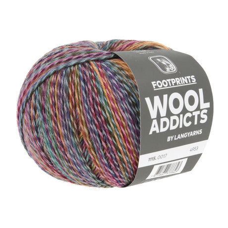 Lang Yarns Footprints – 100g / 400m – Berry/Green/Blue (0017)