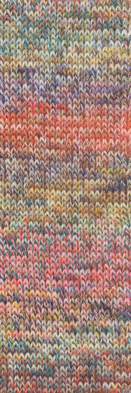Lang Yarns Move 4-ply – 100g / 400m – Green/Orange/Purple/Brown (0013) – detail