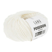 Lang Yarns Poseidon yarn, White, colour 0001, ball photograph