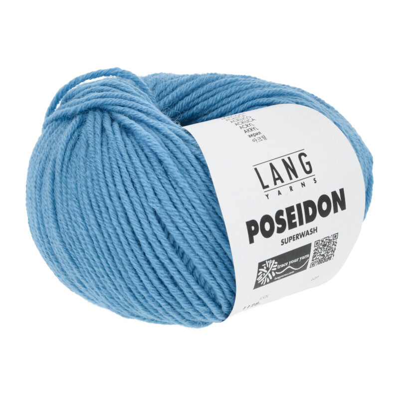 Lang Yarns Poseidon yarn, Turquoise, colour 0078, ball photograph