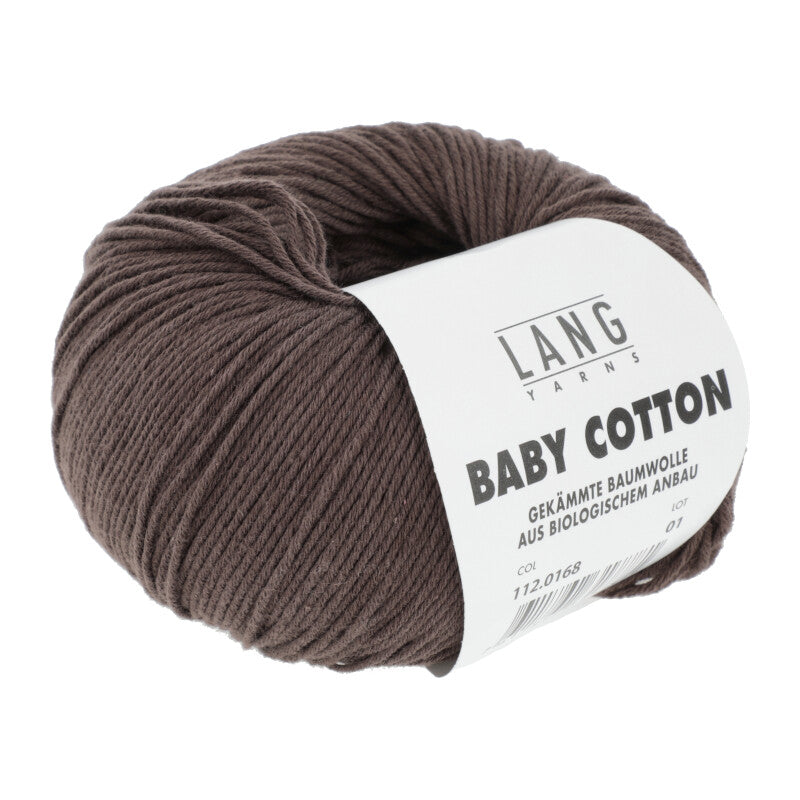 Lang Yarns Baby Cotton – 50g / 180m – Dark Brown (0168)