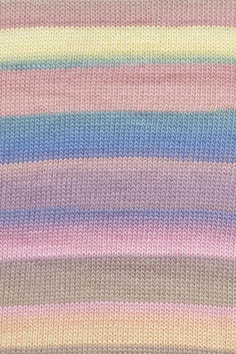 Lang Yarns Aurora yarn, Violet/Yellow/Blue/Pink, colour 0005, alternate product photograph