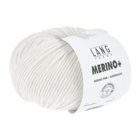 Lang Yarns Merino+ – 50g / 90m – White (0001)