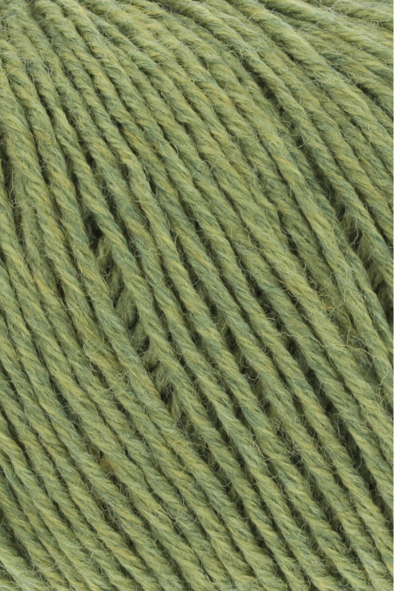 Lang Yarns Merino 150 Yarn, 150m / 50g – Light Olive Mélange (0297), yarn texture