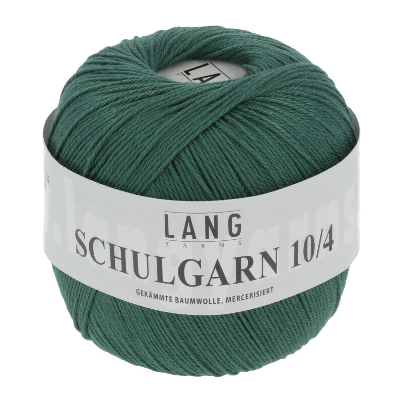 Lang Yarns Schulgarn 10/4 – 100% cotton yarn, 50g/160m – Fir Green (0018)