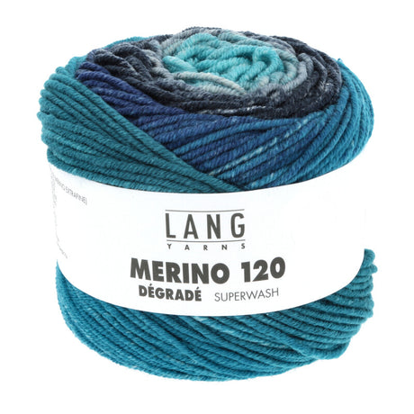 Lang Yarns Merino 120 Dégradé – 50g / 120m – Blue (0005)