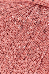 Lang Yarns Paillettes – 25g / 112m – Coral (0128) – detail
