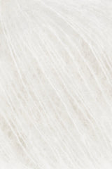Lang Yarns Mohair Luxe Yarn, 175m / 25g – White (0001), yarn texture
