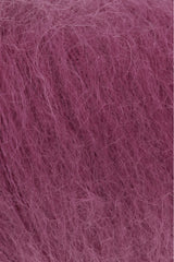 Lang Yarns Mohair Luxe Yarn, 175m / 25g – Cyclamen (0146), yarn texture