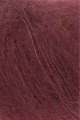 Lang Yarns Mohair Luxe Yarn, 175m / 25g – Wine Red (0162), yarn texture