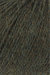 Lang Yarns Baby Alpaca Yarn, 170m / 50g – Dark Olive Mélange (0198), yarn texture