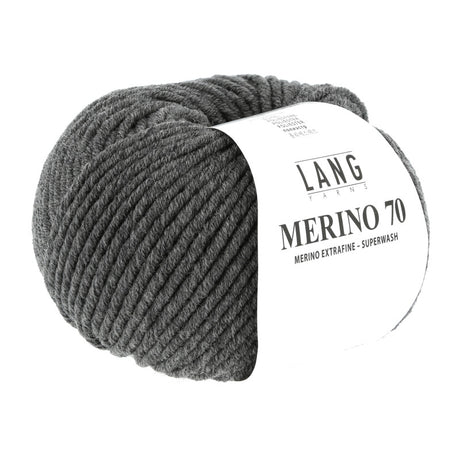 Lang Yarns Merino 70 – 50g / 70m – Dark Grey Mélange (0005)