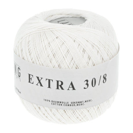 Lang Yarns Extra Ecru yarn, Egg White, colour 0008, ball photograph