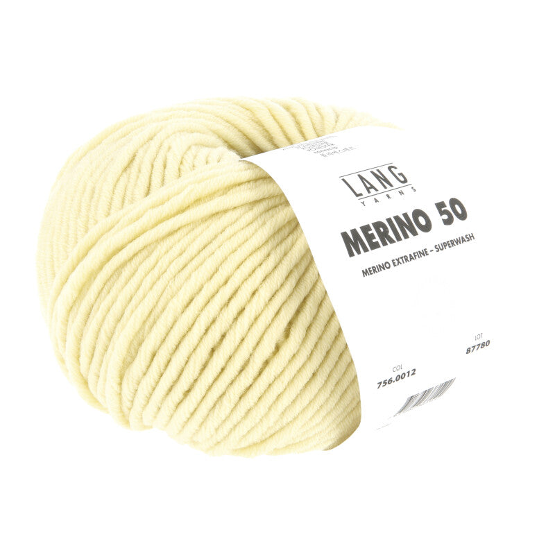 Lang Yarns Merino 50 – 100g / 90m – Baby Yellow (0012)