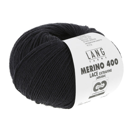 Lang Yarns Merino 400 Lace – 25g / 200m – Navy Mélange (0025)