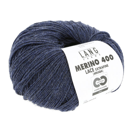 Lang Yarns Merino 400 Lace – 25g / 200m – Dark Jeans Mélange (0334)