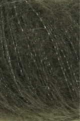 Lang Yarns Mohair Luxe Lamé – 25g / 175m – Silver - Olive Dark (0098) – detail