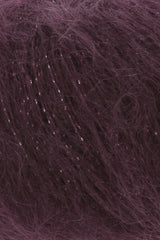 Lang Yarns Mohair Luxe Lamé – 25g / 175m – Silver - Eggplant (0180) – detail