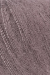 Lang Yarns Mohair Luxe Lamé – 25g / 175m – Silver - Dark Dusky Pink (0348) – detail