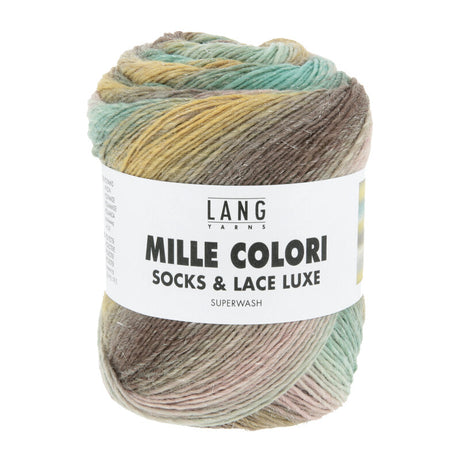 Lang Yarns Mille Colori Socks & Lace Luxe – 100g / 400m – Mint/Ochre/Olive (0222)
