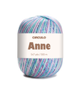 Circulo ANNE - 100% mercerized Cotton Yarn, 500m / 147g - Multicolored ball of yarn with 'Circulo Anne' label on a white background