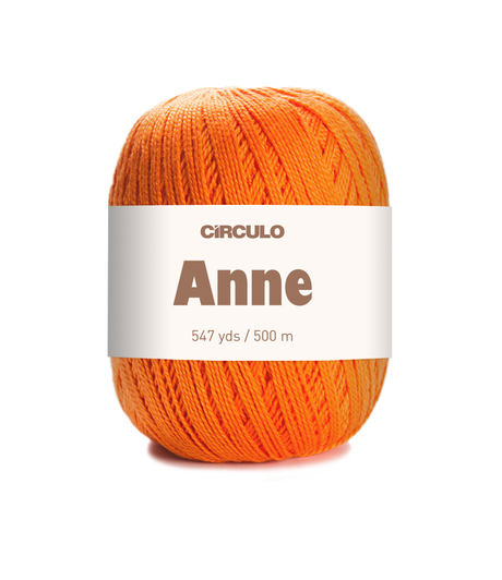 Circulo ANNE - 100% mercerized Cotton Yarn, 500m / 147g - Orange ball of yarn with a Circulo Anne label on a white background