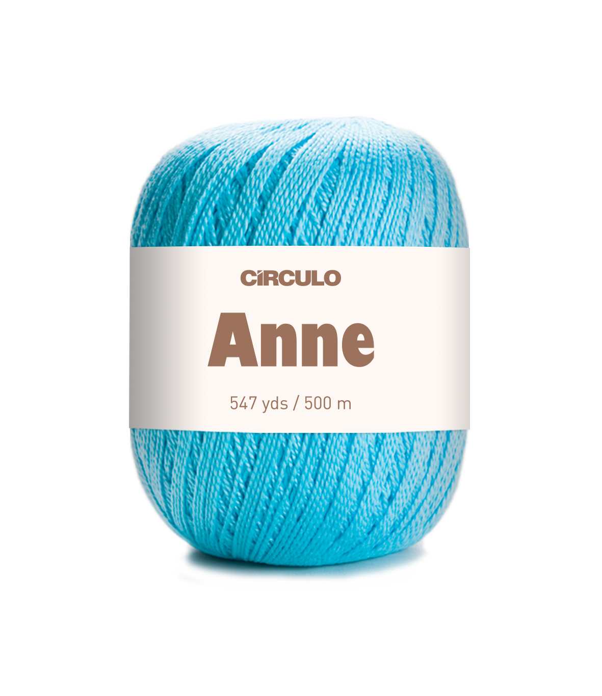 Circulo ANNE - 100% mercerized Cotton Yarn, 500m / 147g - Blue ball of yarn with 'Circulo Anne' label on a white background
