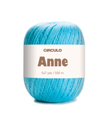 Circulo ANNE - 100% mercerized Cotton Yarn, 500m / 147g - Blue ball of yarn with 'Circulo Anne' label on a white background
