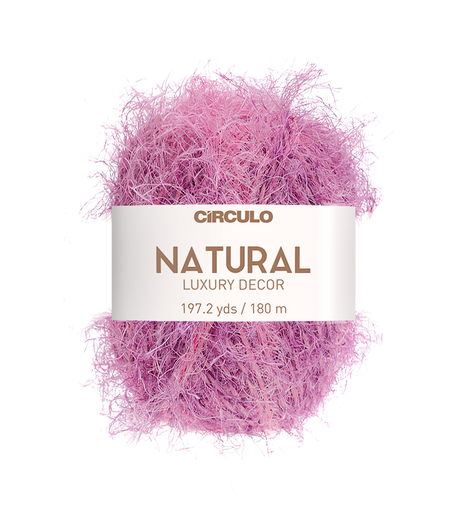 Circulo Natural Luxury Decor - Fluffy  Effect Yarn, 180 m / 280 g - Ball of pink yarn with Circulo label on a white background