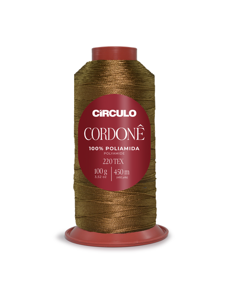 Circulo Cordone 100% Polyamide Crochet Yarn, 450 m / 100 g - Spool of Circulo Cordoné thread with a red label on a white background